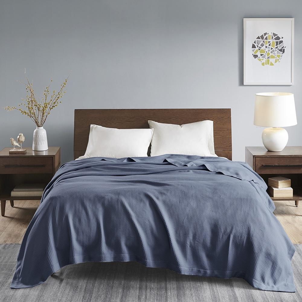 Blue bed blanket on sale